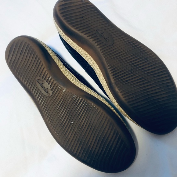 Clarks Women's Danelly Adira - Size 6.5 M - Black Espadrille Ballet Flat Slip on - Picture 4 of 12